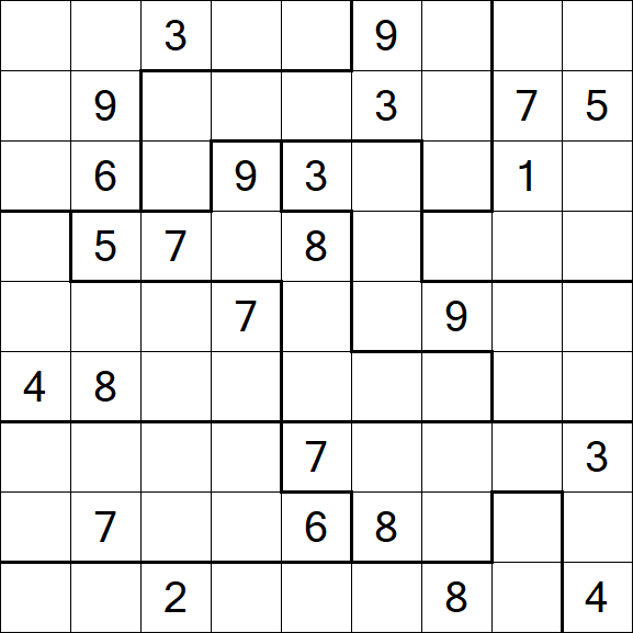 Jigsaw Sudoku - Difficile