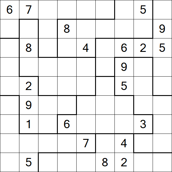 Jigsaw Sudoku - Difficile