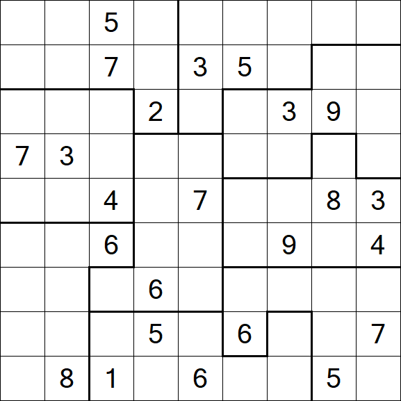 Jigsaw Sudoku - Difficile