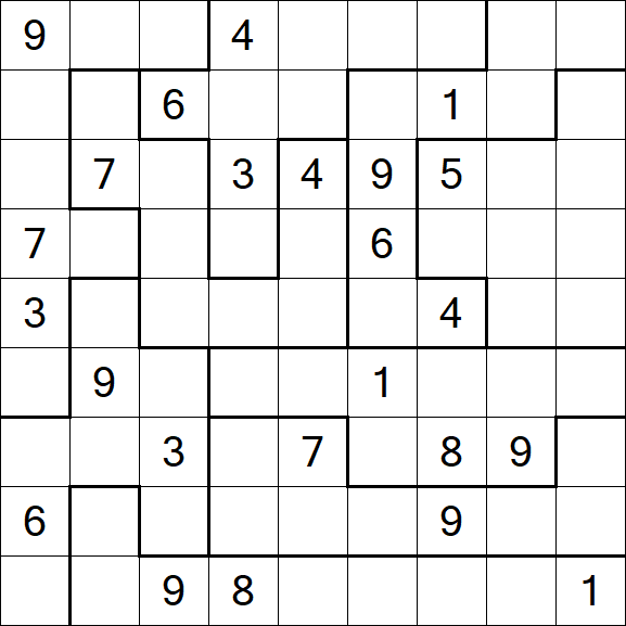 Jigsaw Sudoku - Difficile