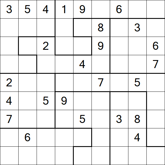 Jigsaw Sudoku - Difficile