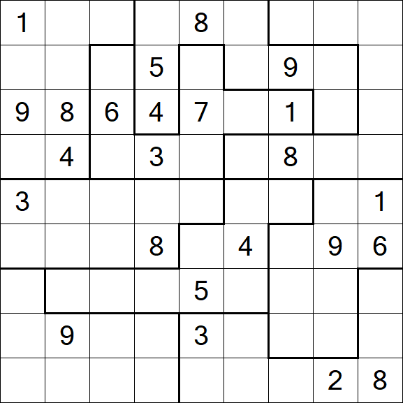 Jigsaw Sudoku - Difficile