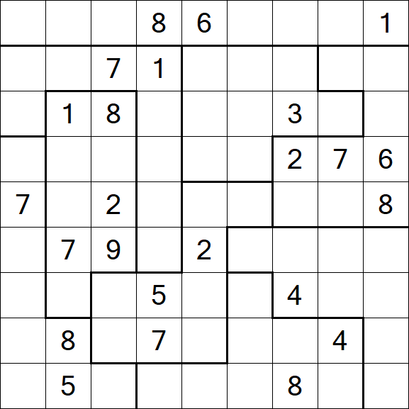 Jigsaw Sudoku - Difficile