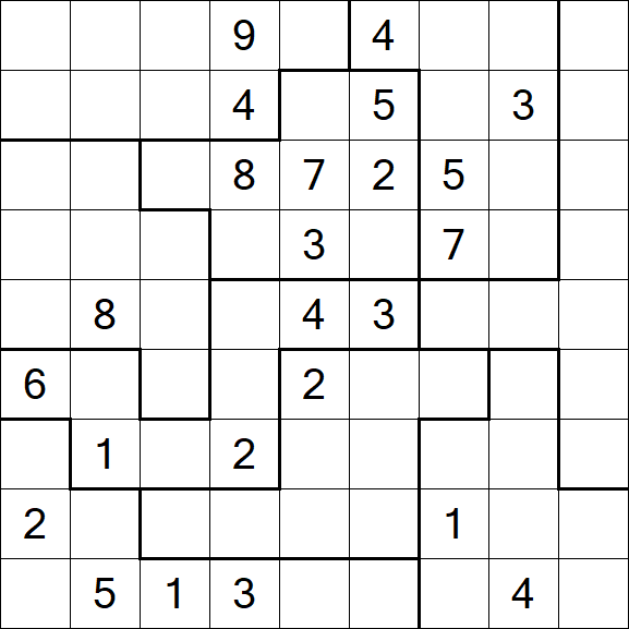 Jigsaw Sudoku - Difficile