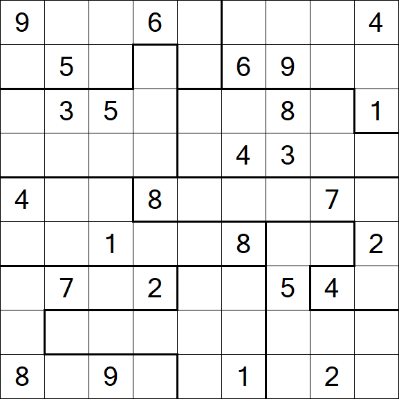 Jigsaw Sudoku - Difficile