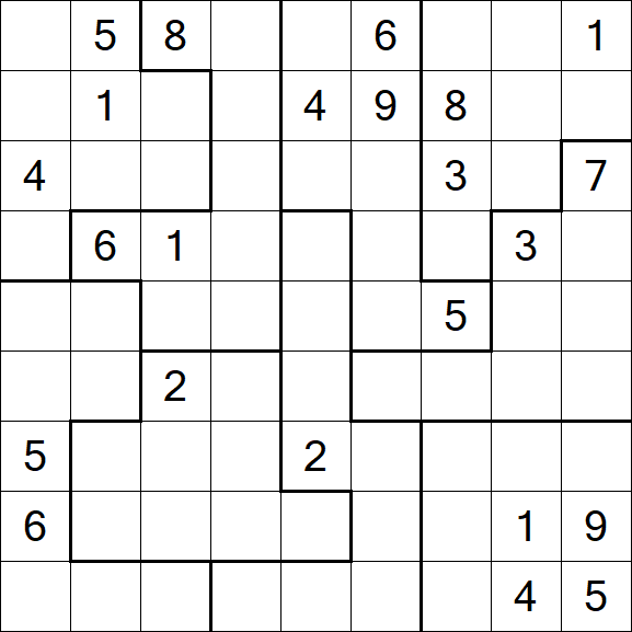 Jigsaw Sudoku - Hard