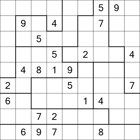Jigsaw Sudoku - Difficile