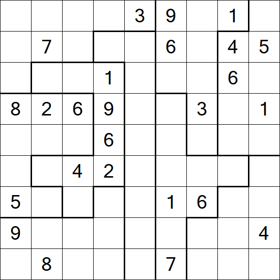 Jigsaw Sudoku - Difficile