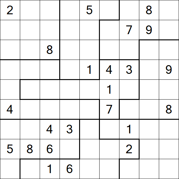 Jigsaw Sudoku - Difficile