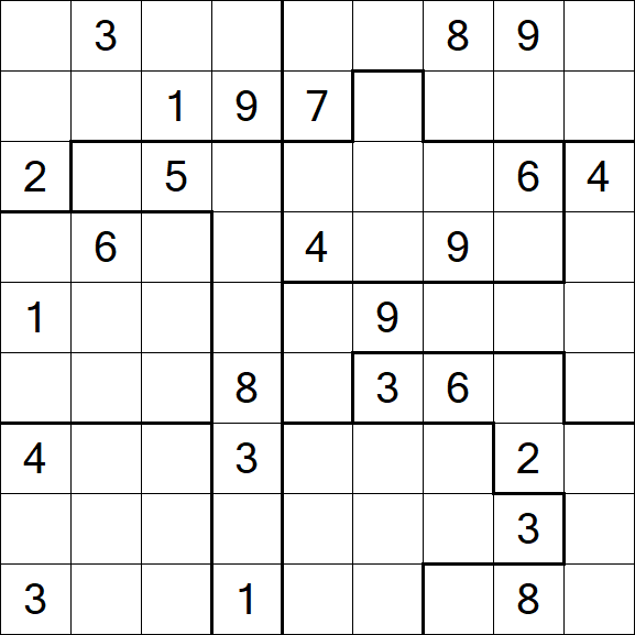 Jigsaw Sudoku - Difficile