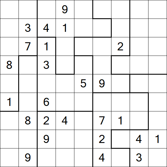 Jigsaw Sudoku - Difficile