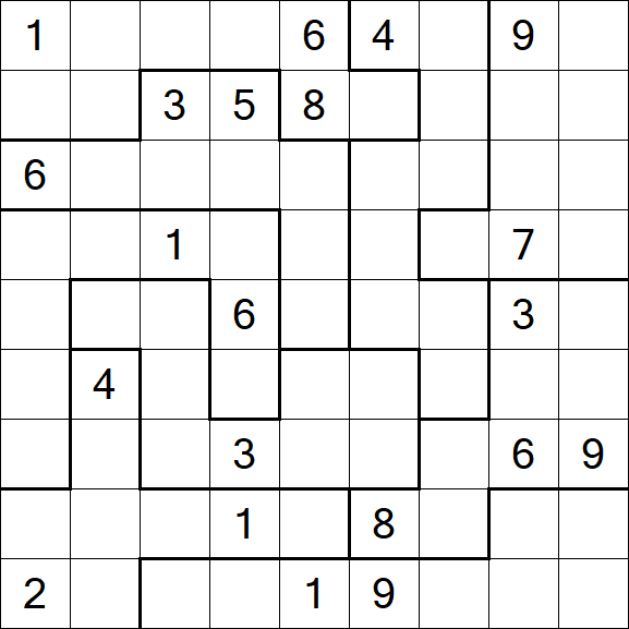 Jigsaw Sudoku - Hard