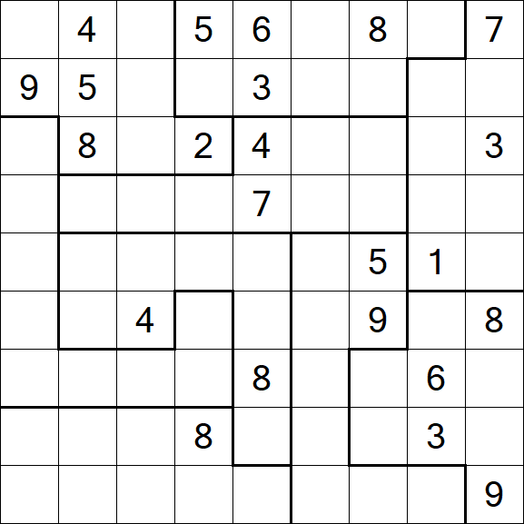 Jigsaw Sudoku - Difficile