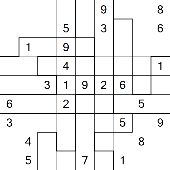 Jigsaw Sudoku - Difficile