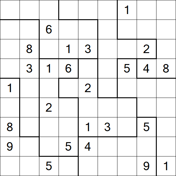 Jigsaw Sudoku - Hard