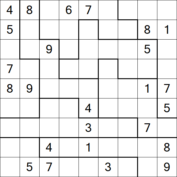 Jigsaw Sudoku - Difficile