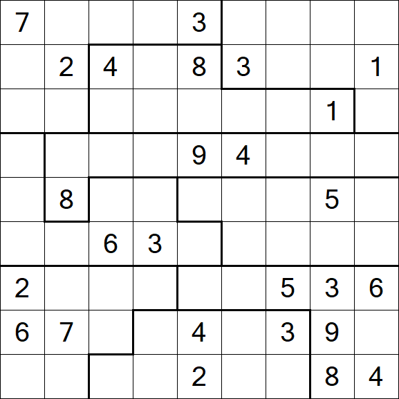 Jigsaw Sudoku - Difficile