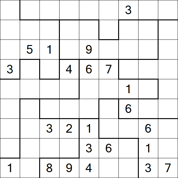 Jigsaw Sudoku - Difficile