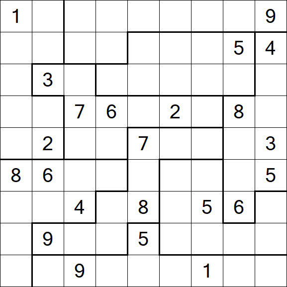 Jigsaw Sudoku - Hard