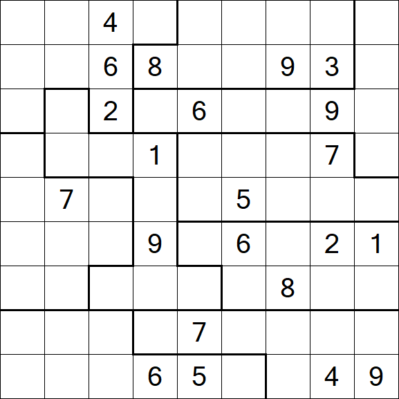 Jigsaw Sudoku - Difficile