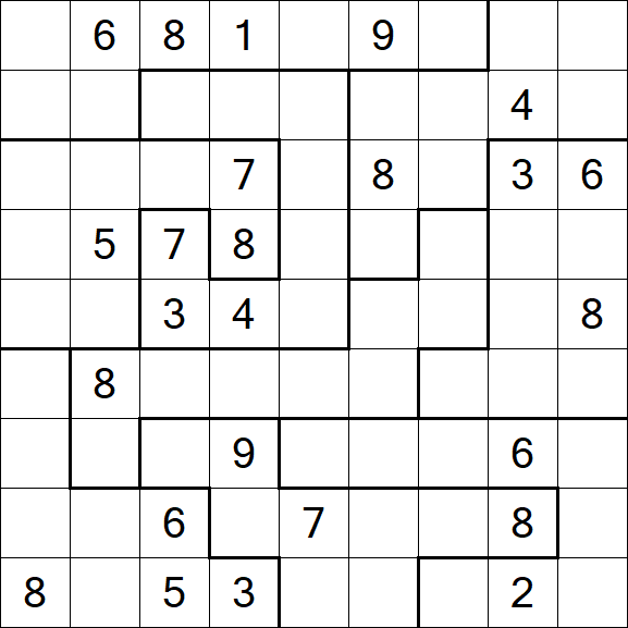 Jigsaw Sudoku - Difficile