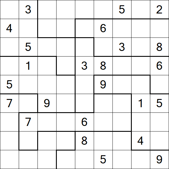 Jigsaw Sudoku - Difficile