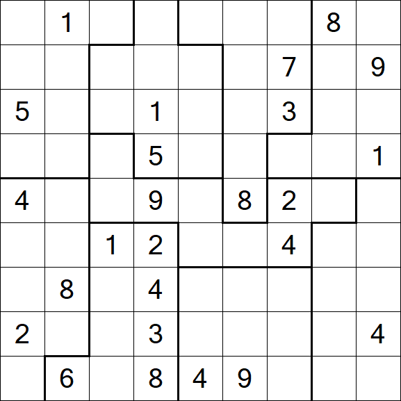 Jigsaw Sudoku - Difficile