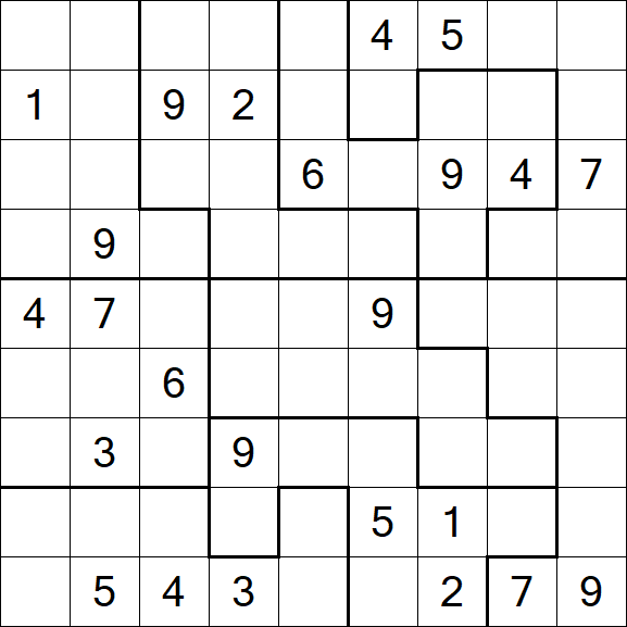 Jigsaw Sudoku - Difficile