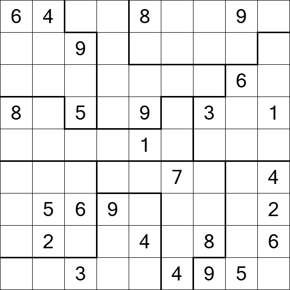 Jigsaw Sudoku - Difficile