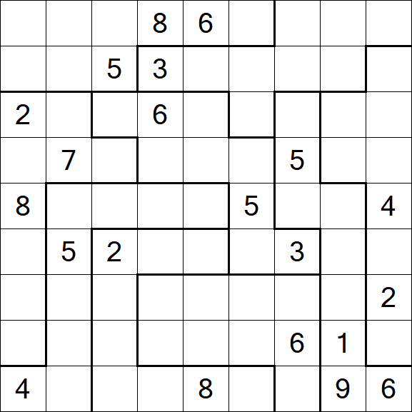 Jigsaw Sudoku - Difficile