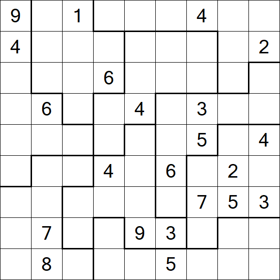 Jigsaw Sudoku - Difficile