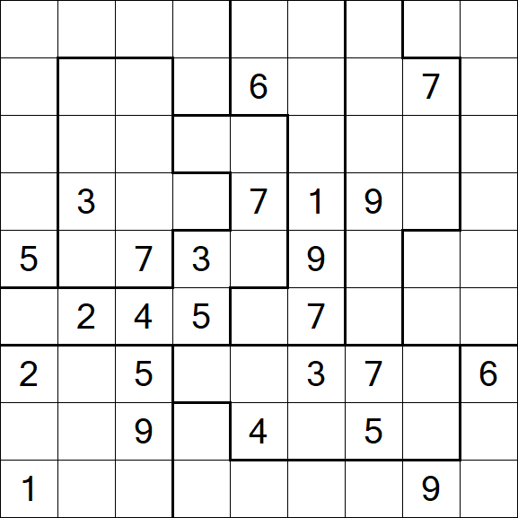 Jigsaw Sudoku - Difficile