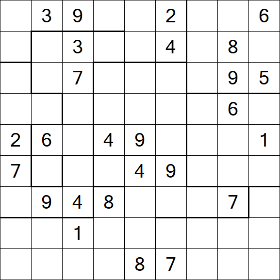 Jigsaw Sudoku - Difficile