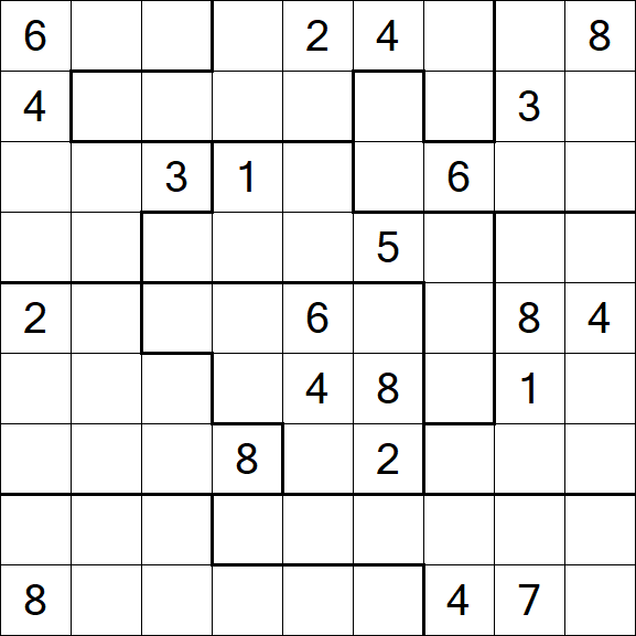 Jigsaw Sudoku - Difficile