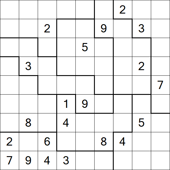 Jigsaw Sudoku - Hard