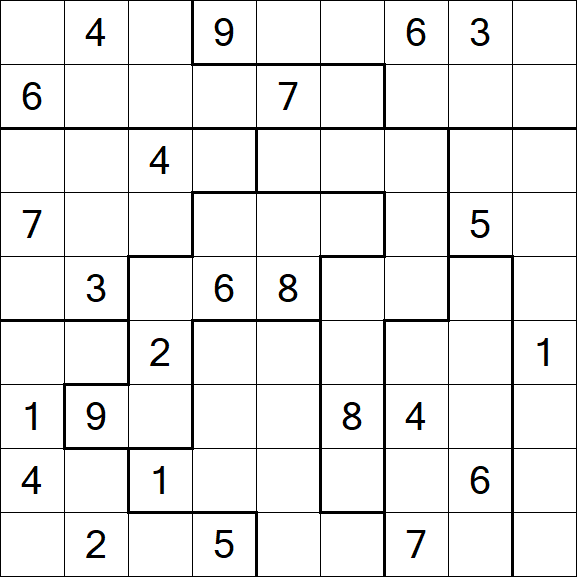Jigsaw Sudoku - Schwierig