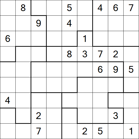 Jigsaw Sudoku - Schwierig