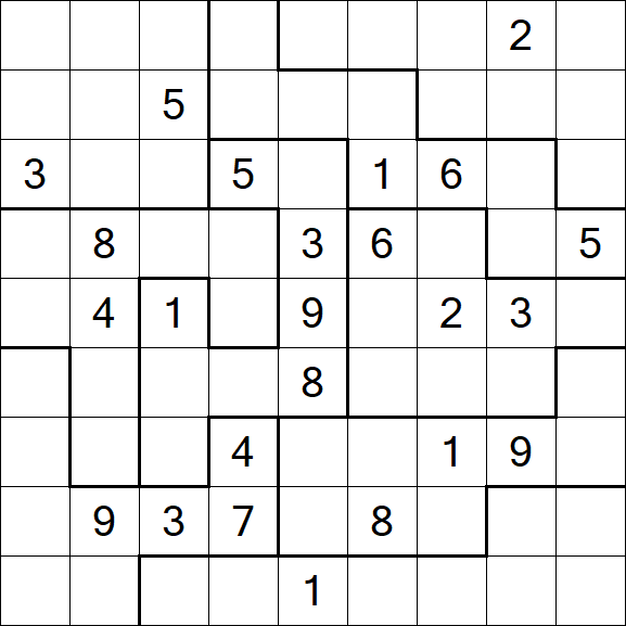 Jigsaw Sudoku - Schwierig