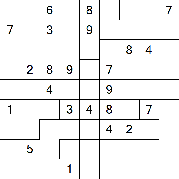 Jigsaw Sudoku - Hard