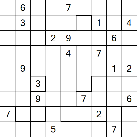 Jigsaw Sudoku - Schwierig