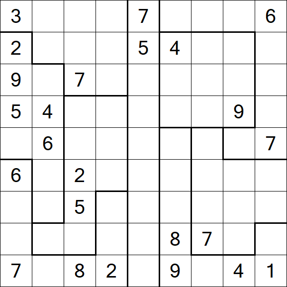Jigsaw Sudoku - Schwierig