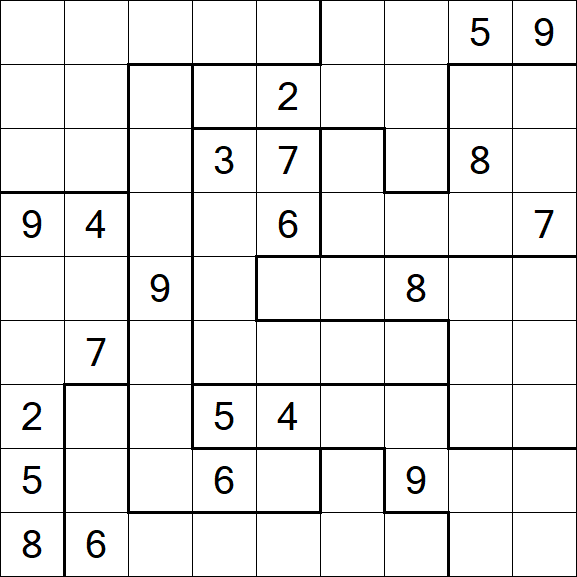 Jigsaw Sudoku - Schwierig
