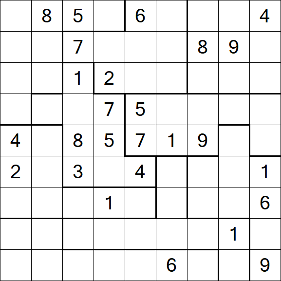 Jigsaw Sudoku - Schwierig