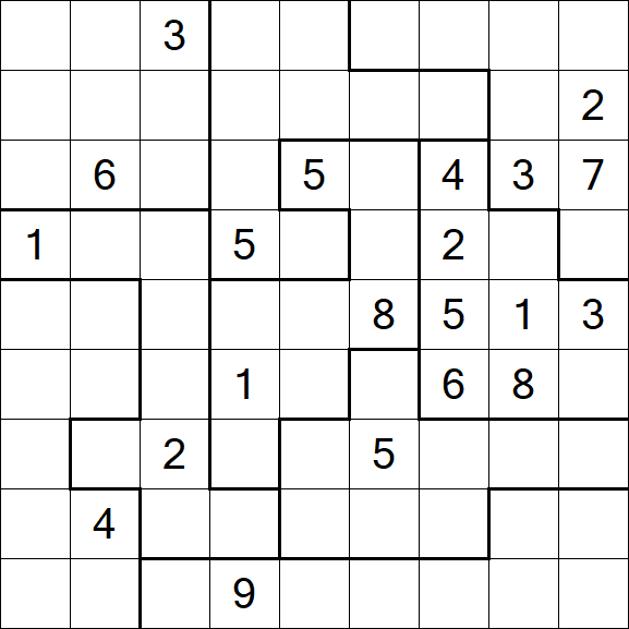 Jigsaw Sudoku - Schwierig