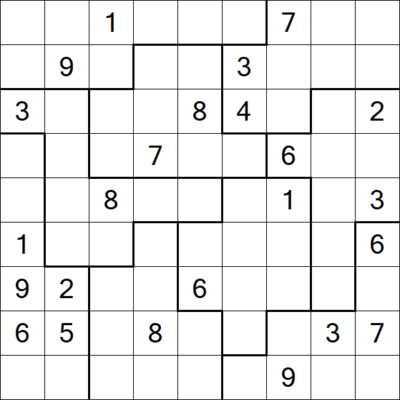 Jigsaw Sudoku - Difficile
