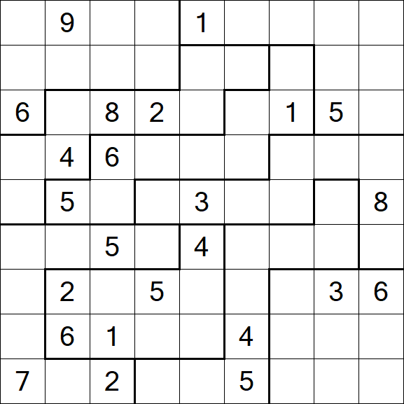 Jigsaw Sudoku - Difficile