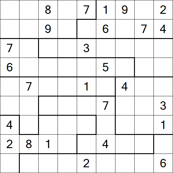 Jigsaw Sudoku - Difficile