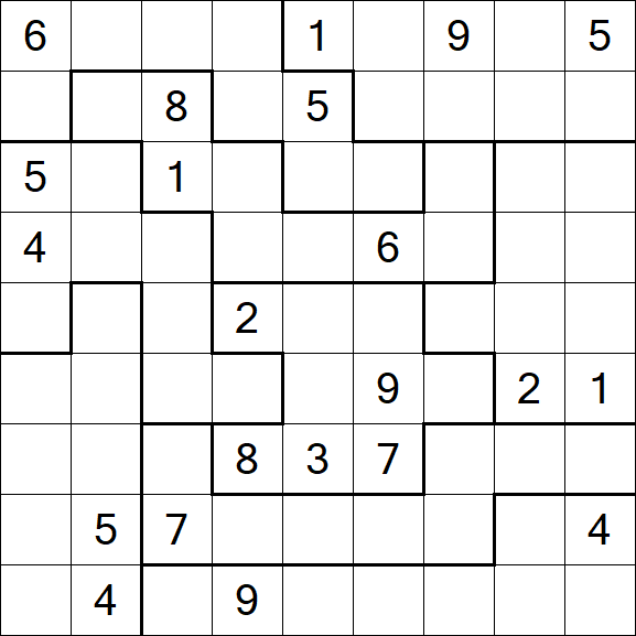 Jigsaw Sudoku - Difficile