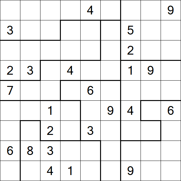 Jigsaw Sudoku - Difficile