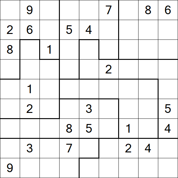 Jigsaw Sudoku - Difficile